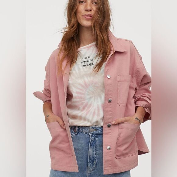 H&M Twill Shirt Jacket NEW - Picture 4 of 4